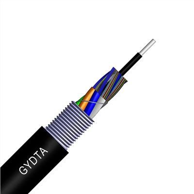 12-1440 Nuclis Cinta d'alumini Funda unida de polietilè Tub solt trenat Cable de cinta de fibra òptica GYDTA