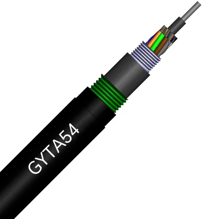 2-864 Nuclis Cable de fibra òptica de doble coberta de tub solt trenat antitèrmits GYTA54